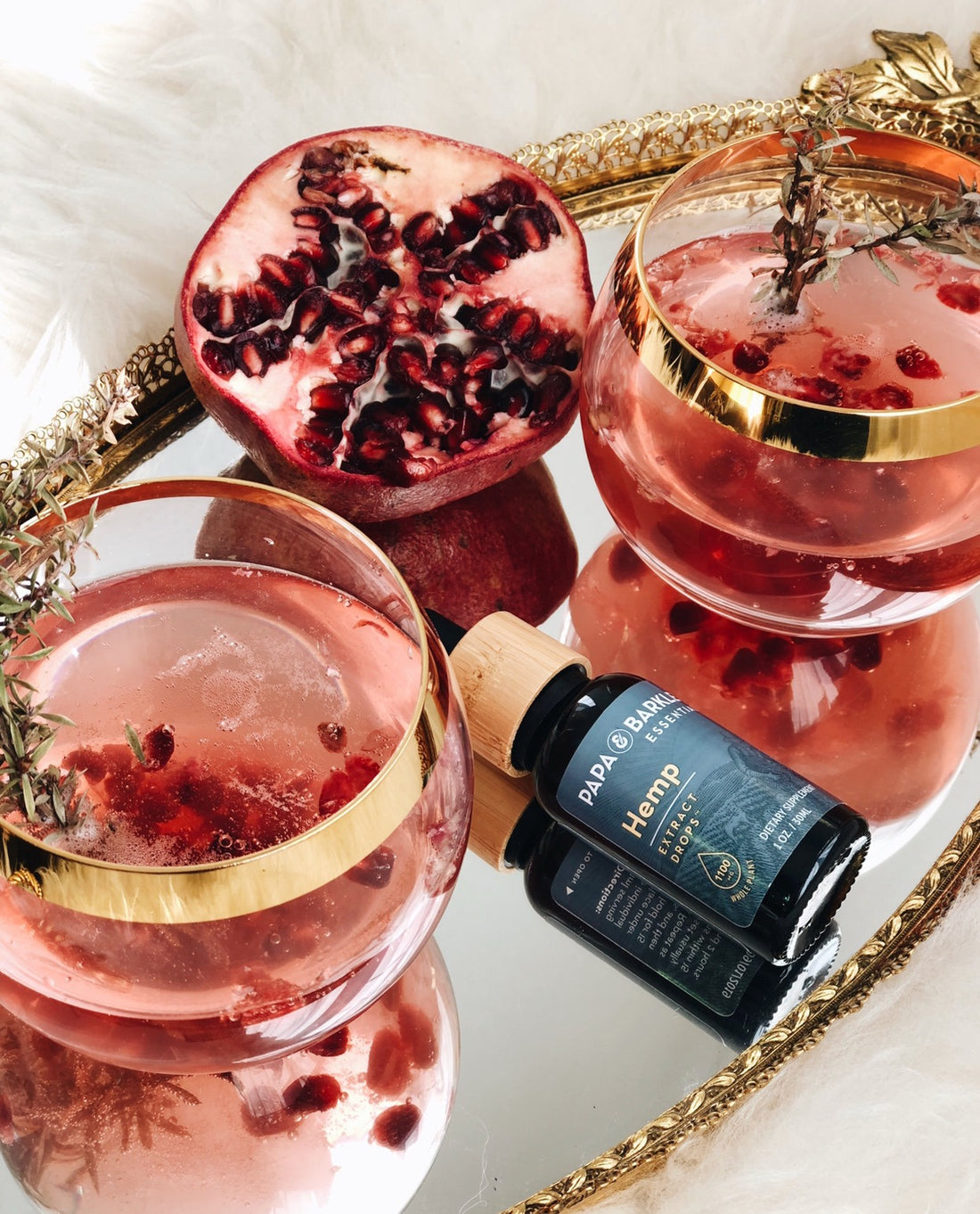 Sparkling Pomegranate CBD Mocktail